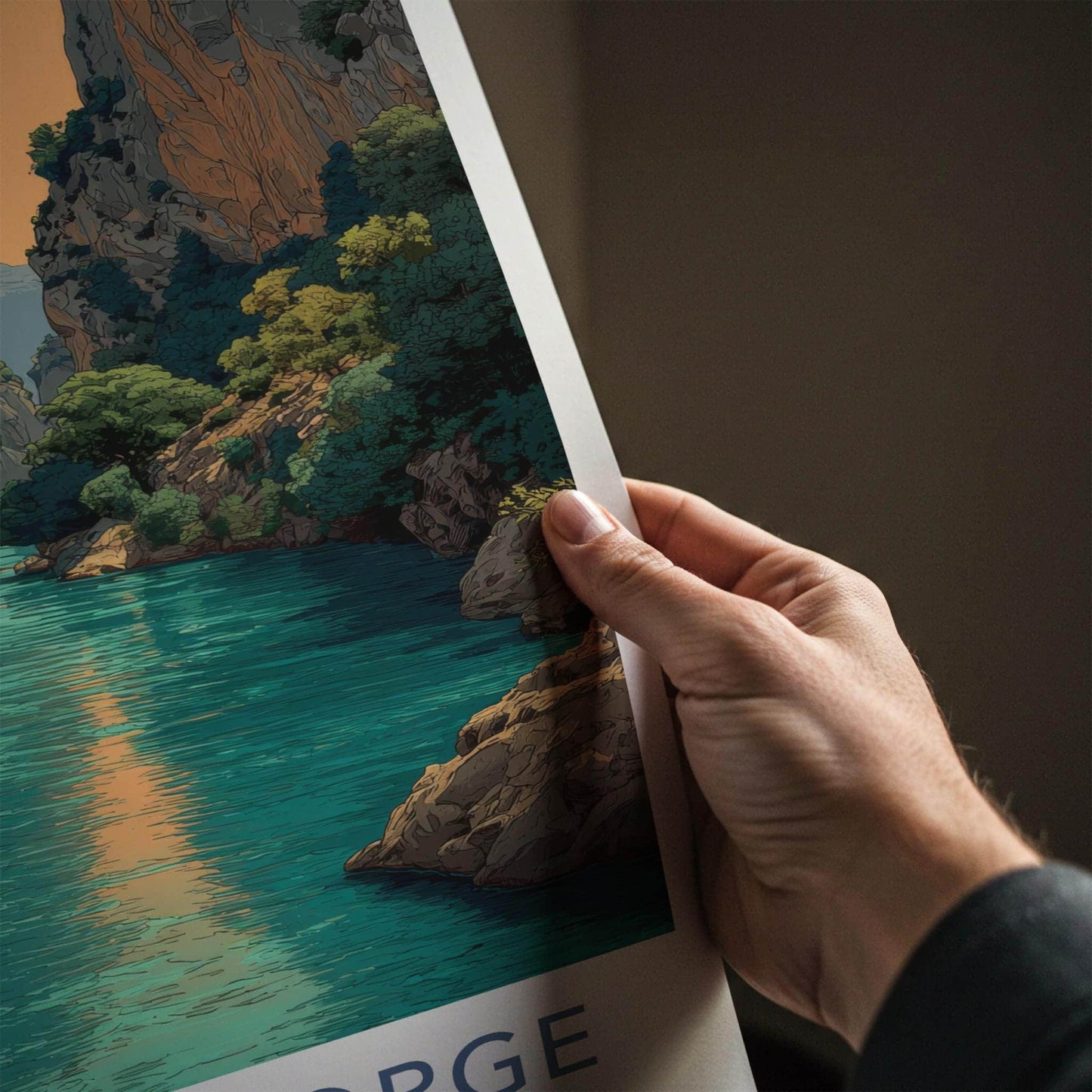 VERDON GORGE Poster - France Travel Art - Turquoise River Canyon Home Decor