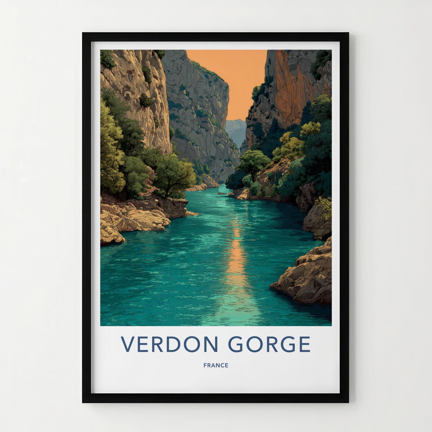 VERDON GORGE Poster - France Travel Art - Turquoise River Canyon Home Decor