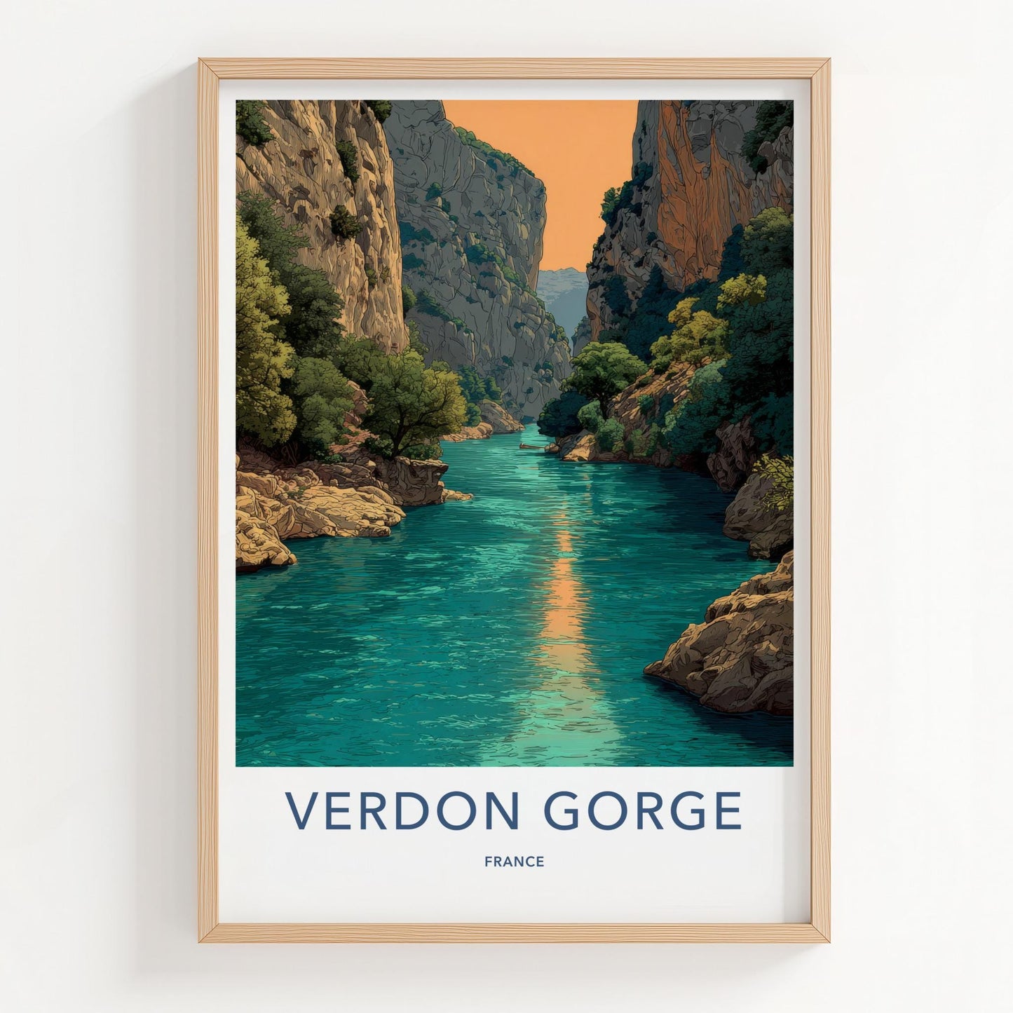 VERDON GORGE Poster - France Travel Art - Turquoise River Canyon Home Decor