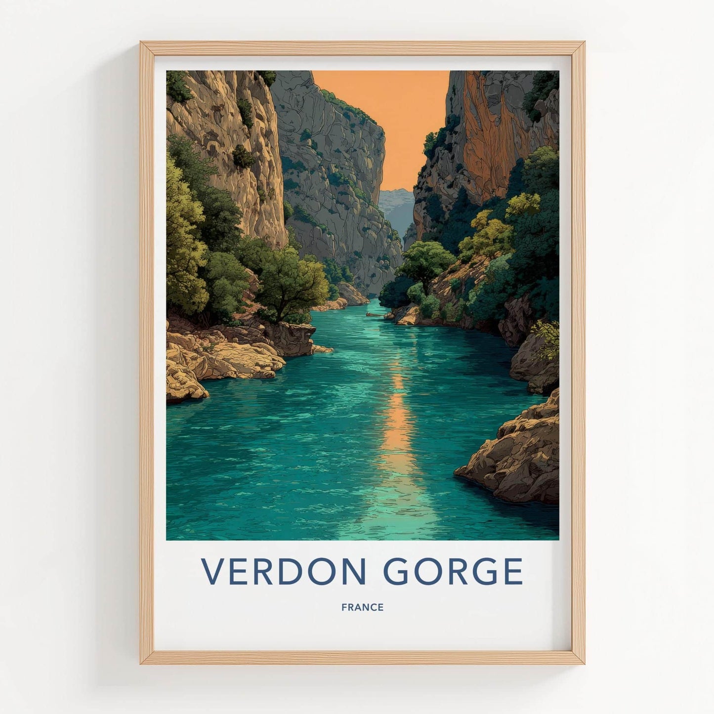 VERDON GORGE Poster - France Travel Art - Turquoise River Canyon Home Decor