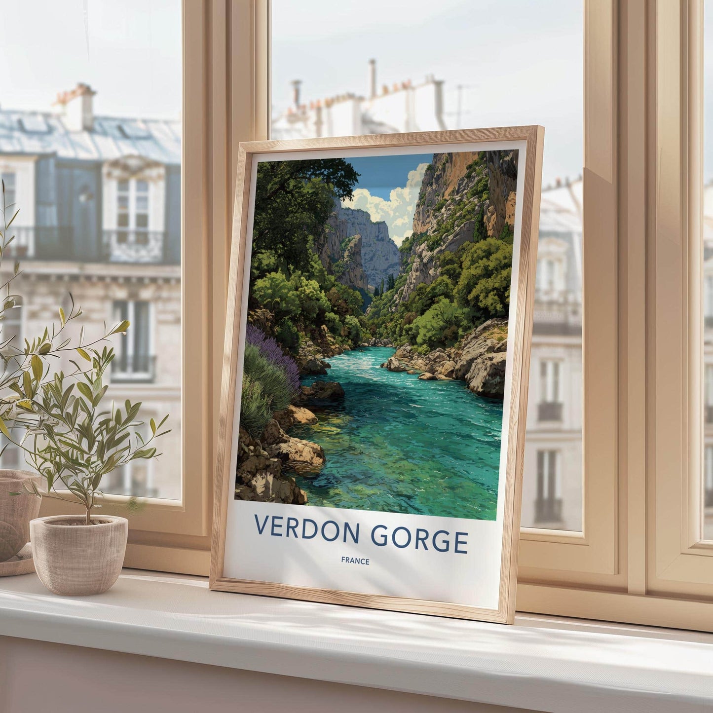 Verdon Gorge Poster - France Travel Art - Turquoise River Gorge Home Decor