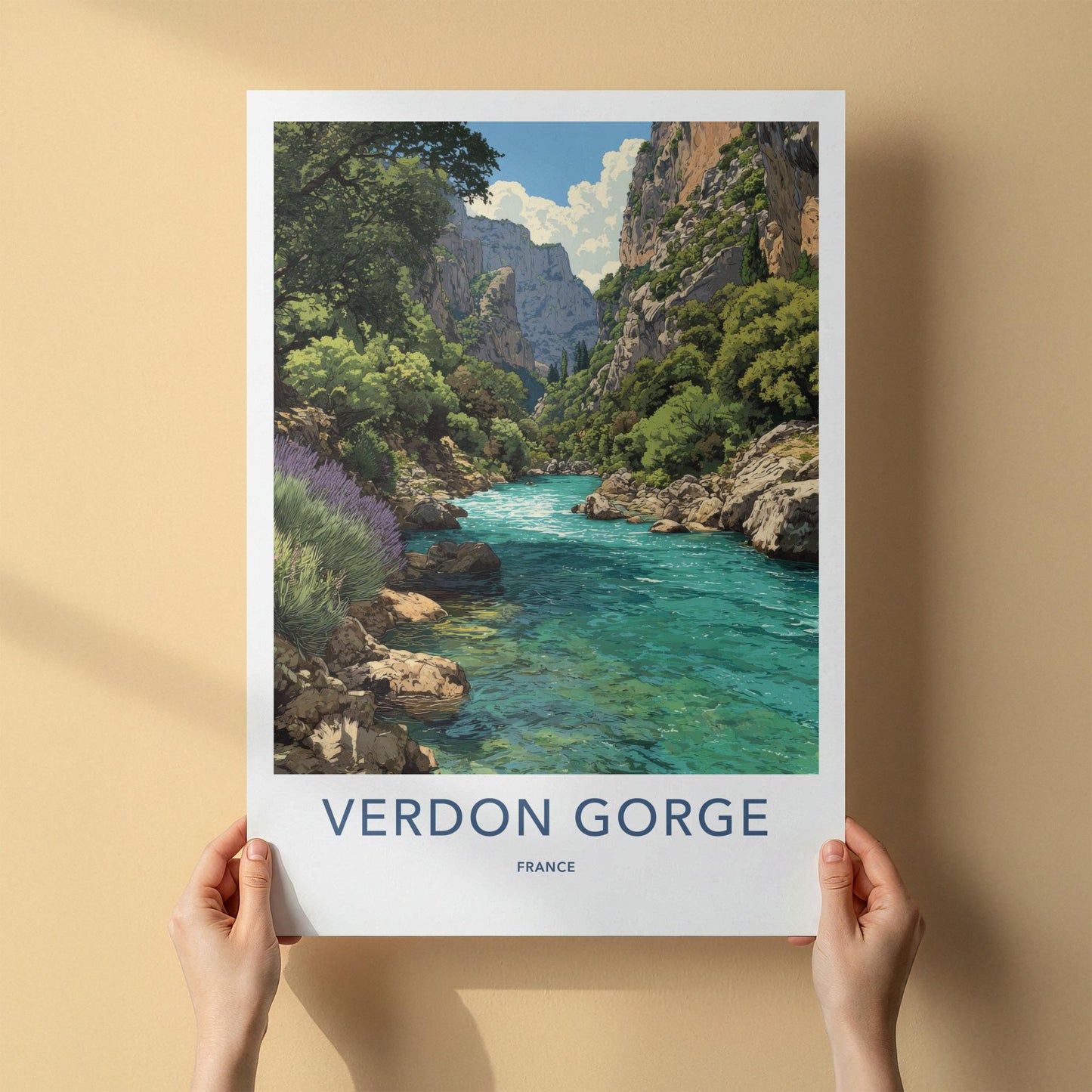 Verdon Gorge Poster - France Travel Art - Turquoise River Gorge Home Decor