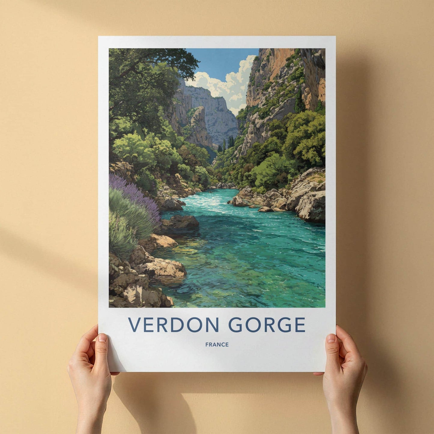 Verdon Gorge Poster - France Travel Art - Turquoise River Gorge Home Decor