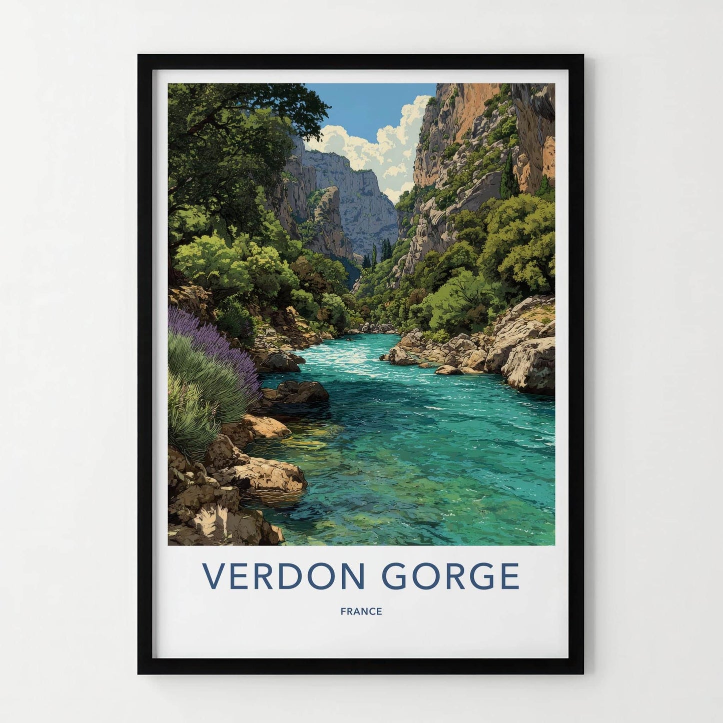 Verdon Gorge Poster - France Travel Art - Turquoise River Gorge Home Decor