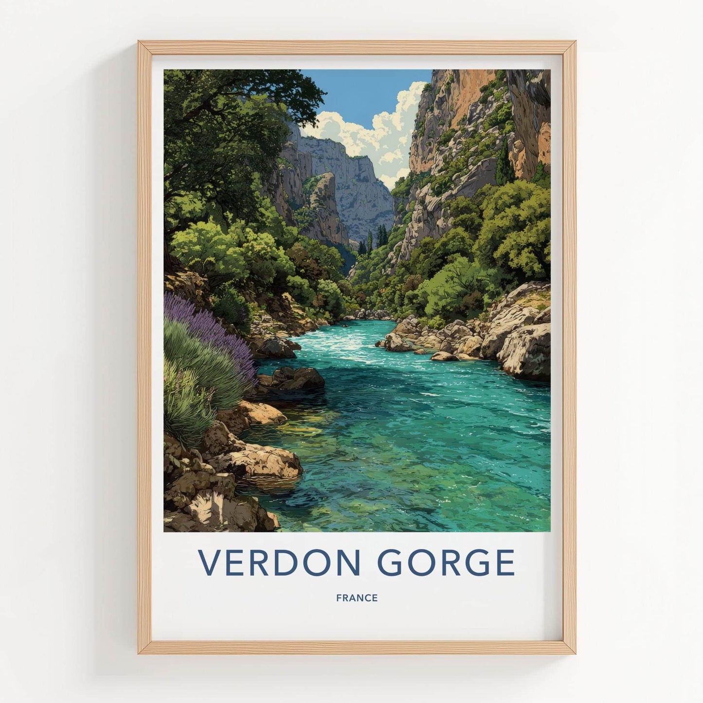 Verdon Gorge Poster - France Travel Art - Turquoise River Gorge Home Decor