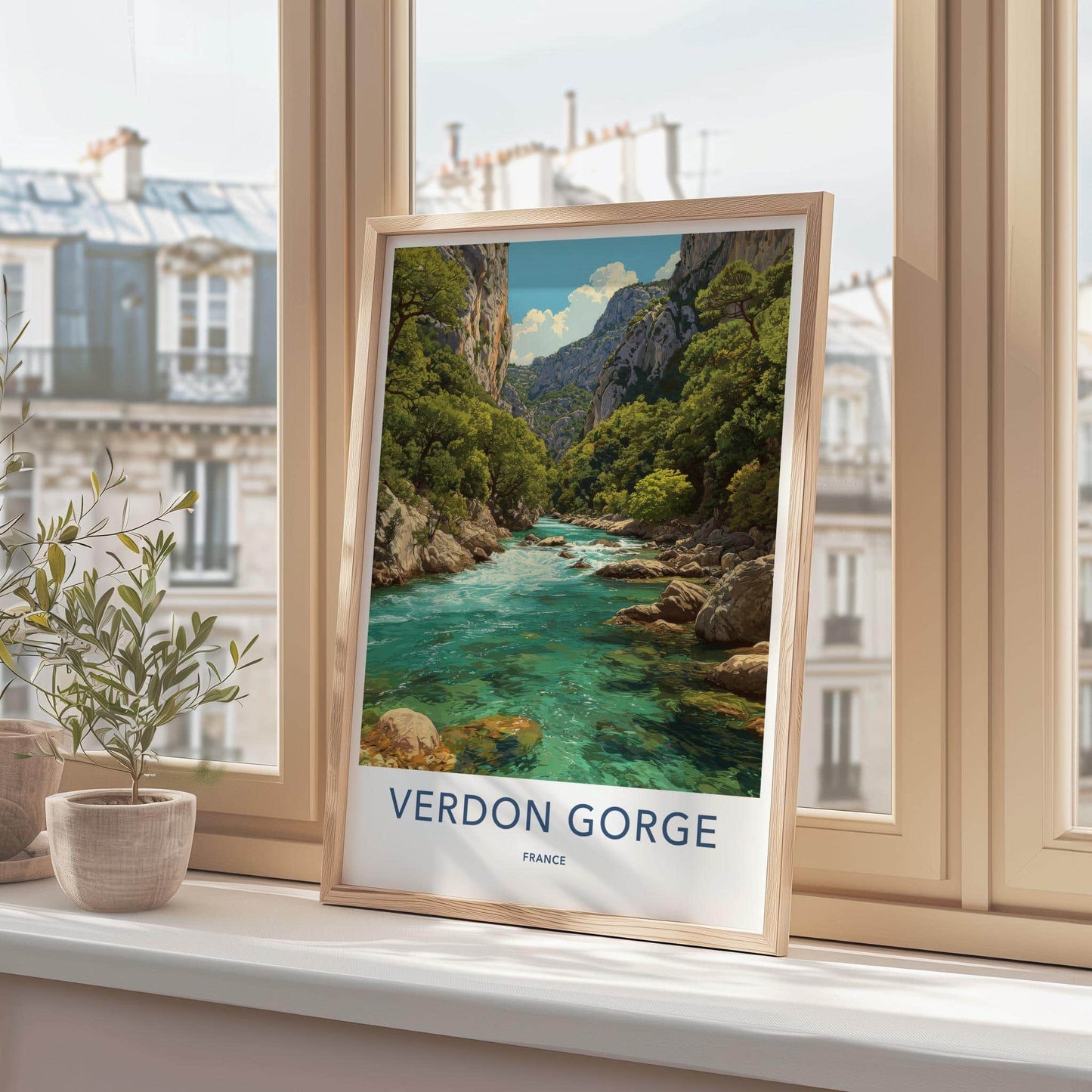 Verdon Gorge Poster - France Wall Art - Emerald River Gorge Home Decor