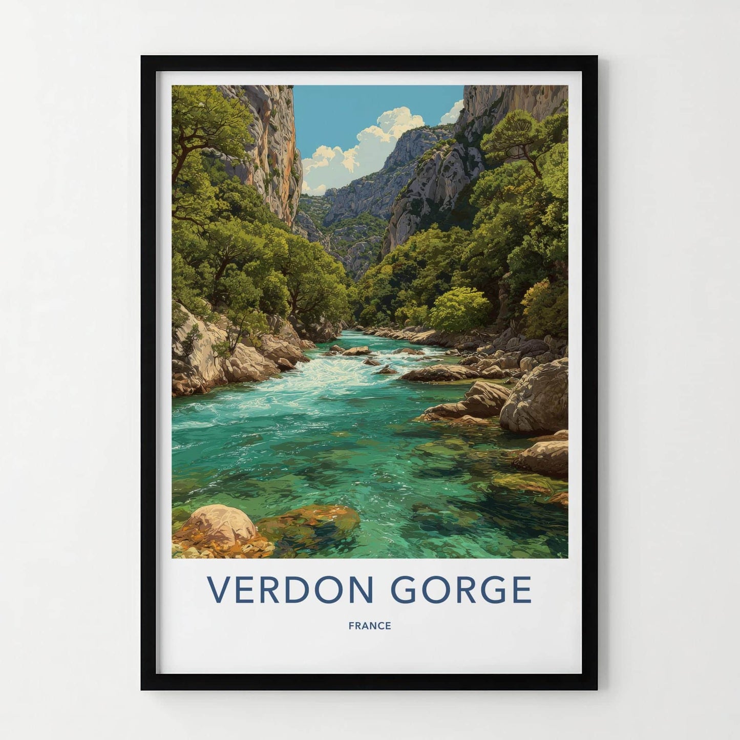 Verdon Gorge Poster - France Wall Art - Emerald River Gorge Home Decor