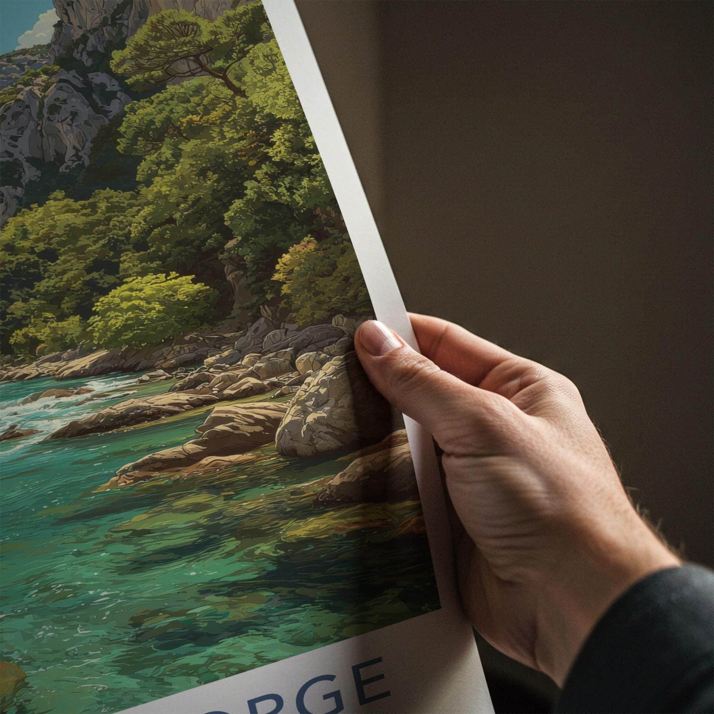 Verdon Gorge Poster - France Wall Art - Emerald River Gorge Home Decor