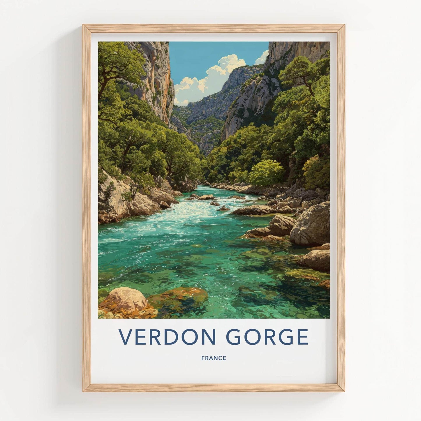 Verdon Gorge Poster - France Wall Art - Emerald River Gorge Home Decor