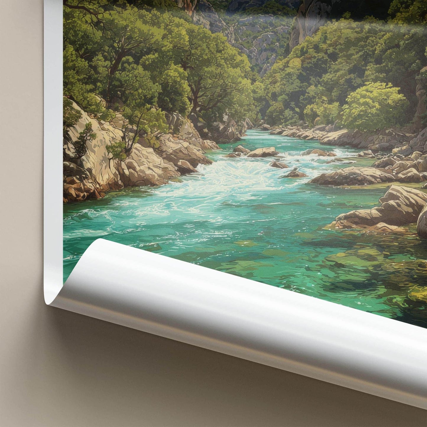 Verdon Gorge Poster - France Wall Art - Emerald River Gorge Home Decor