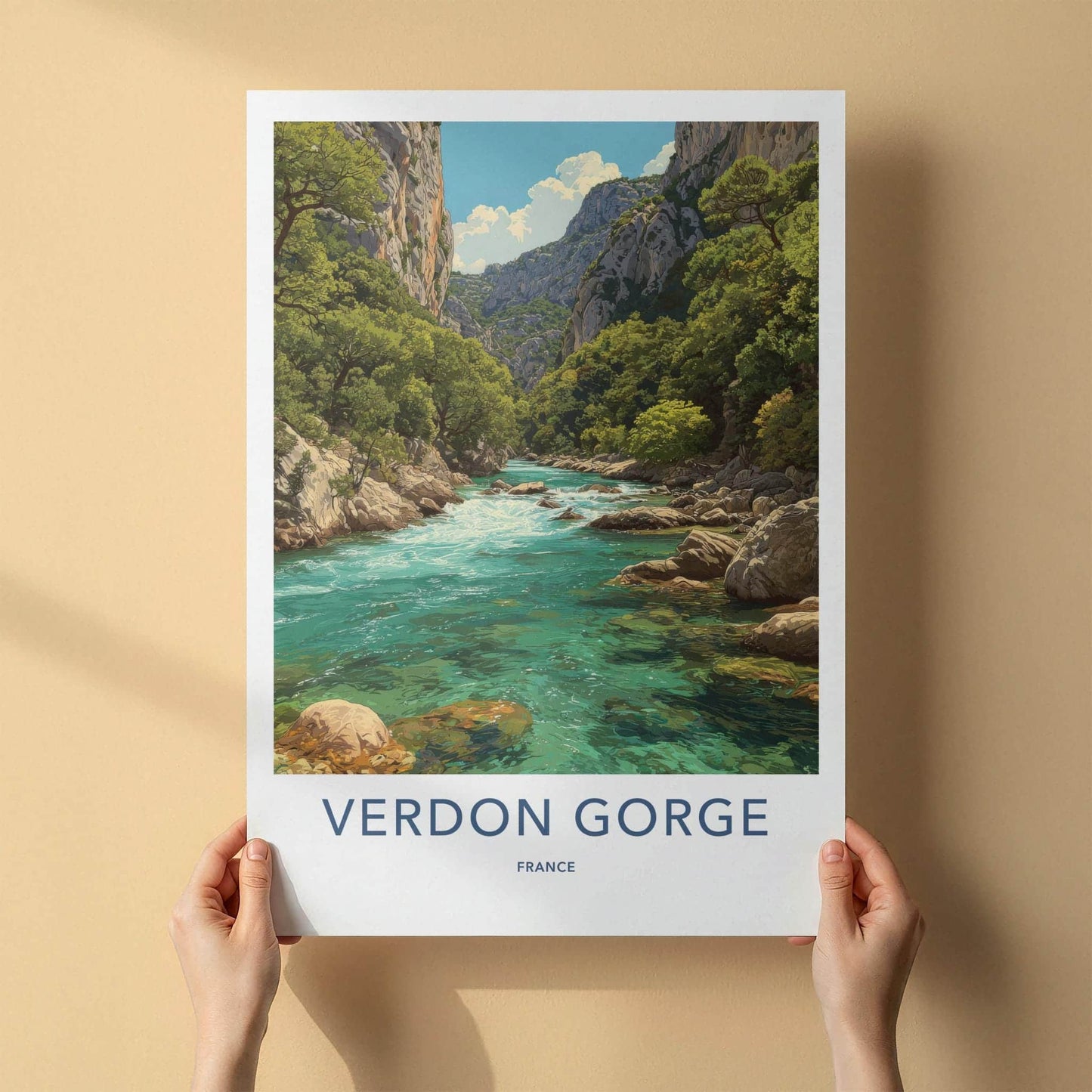 Verdon Gorge Poster - France Wall Art - Emerald River Gorge Home Decor