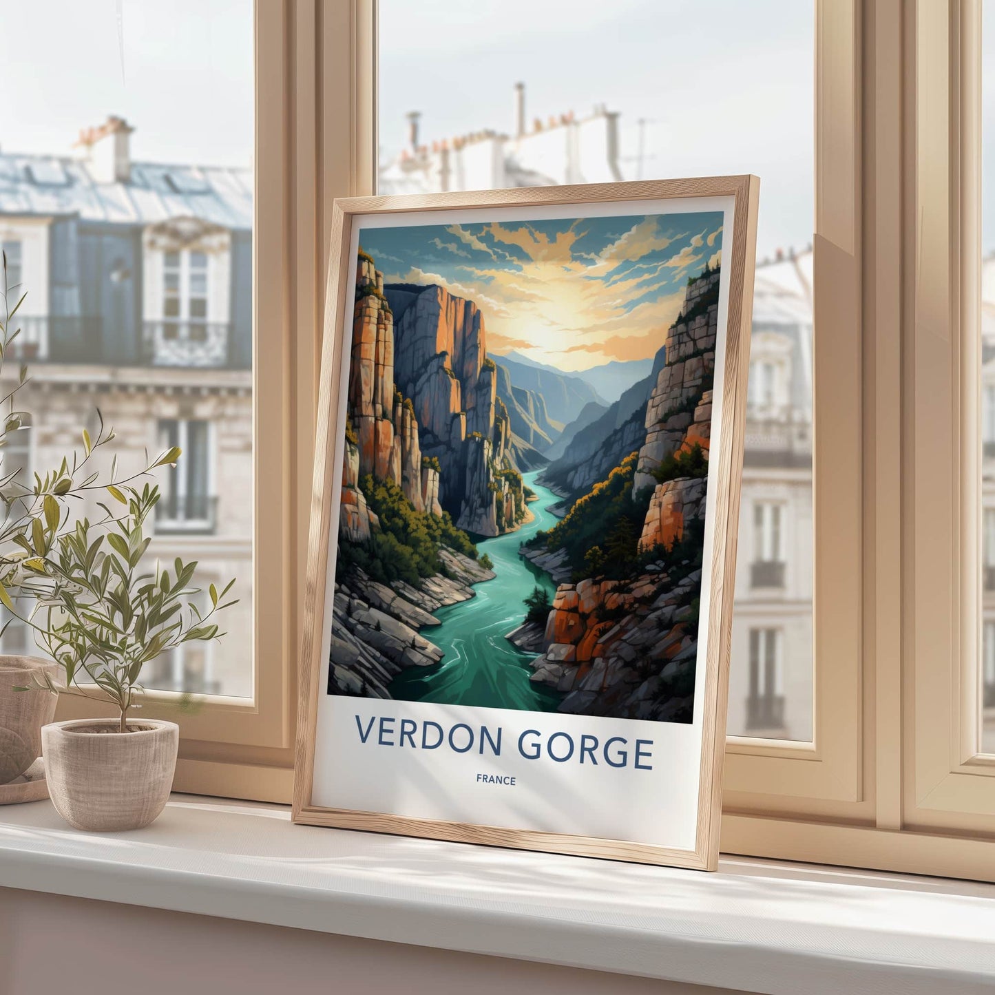 Verdon Gorge Poster - France Wall Art - Gorge River Sunset Home Decor