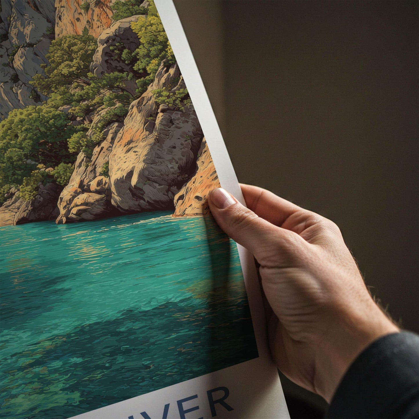 Verdon River Poster - France Travel Art - Emerald River Canyon Home Decor