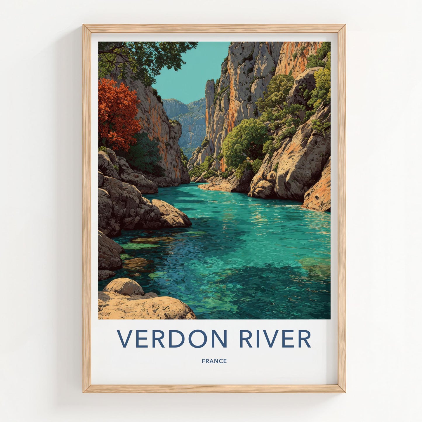 Verdon River Poster - France Travel Art - Emerald River Canyon Home Decor