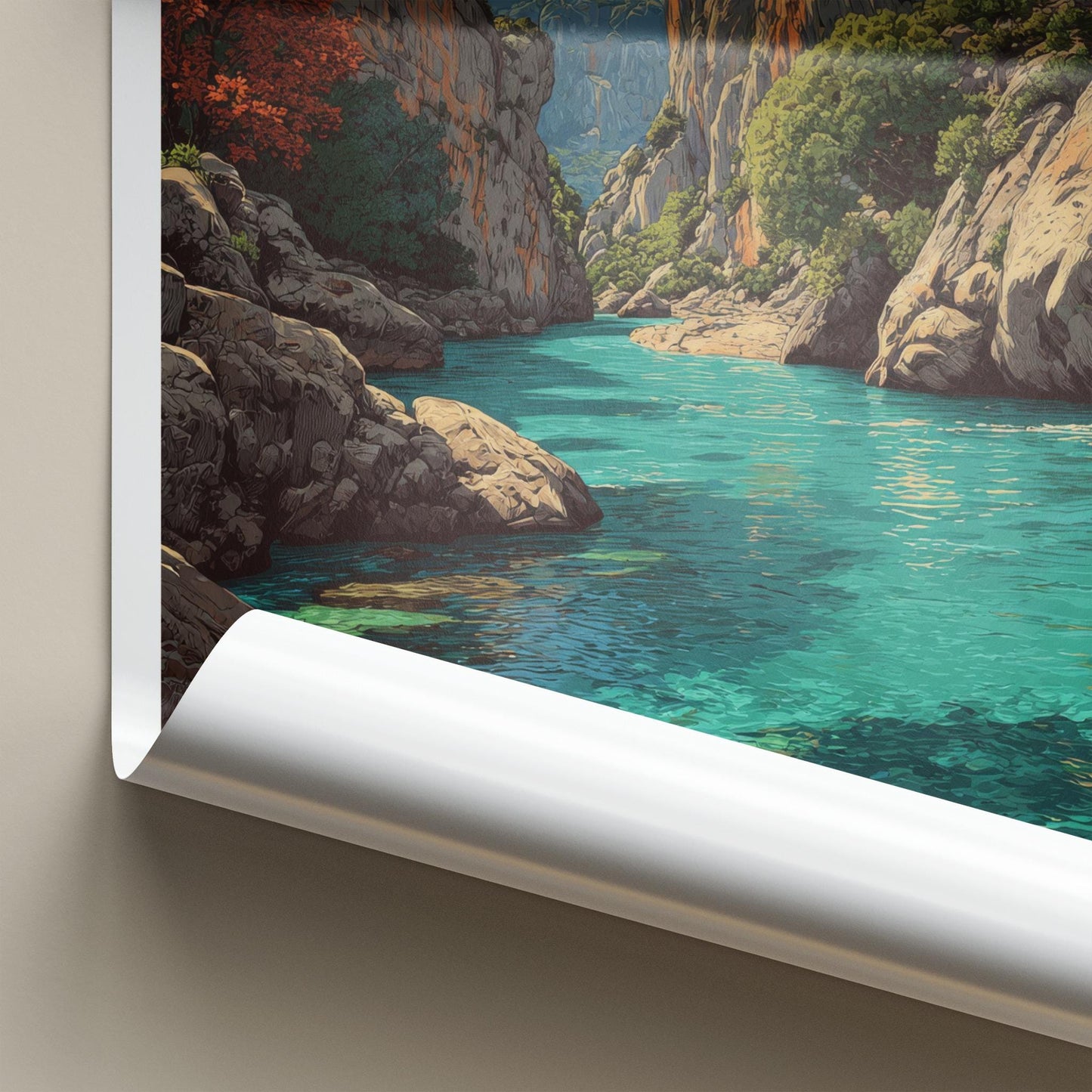 Verdon River Poster - France Travel Art - Emerald River Canyon Home Decor