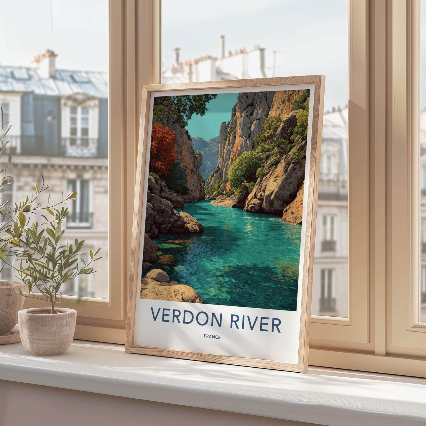 Verdon River Poster - France Travel Art - Emerald River Canyon Home Decor