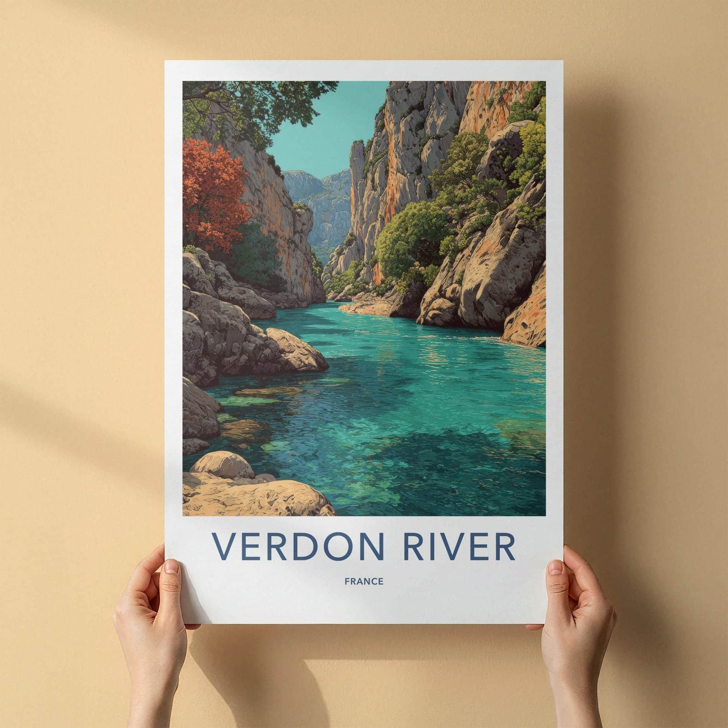 Verdon River Poster - France Travel Art - Emerald River Canyon Home Decor