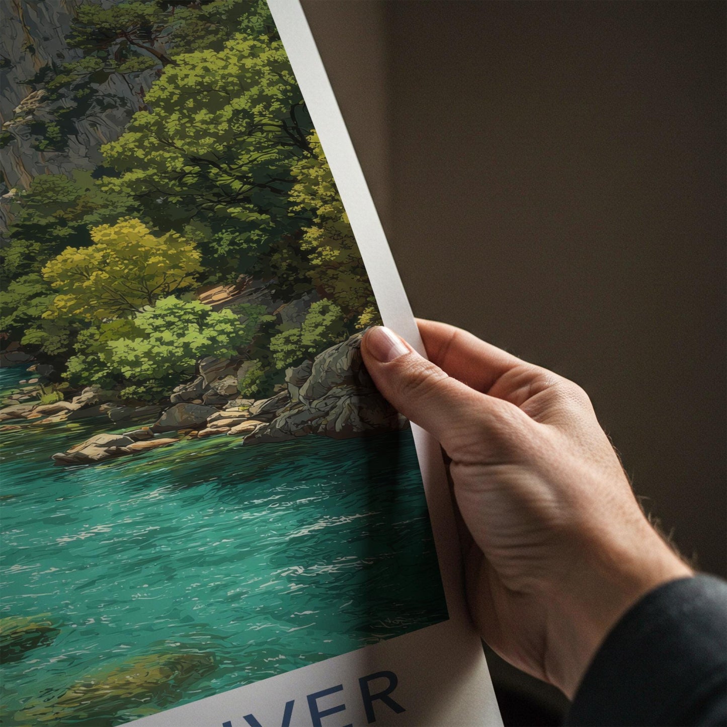 Verdon River Poster - France Travel Art - Turquoise River Gorge Home Decor
