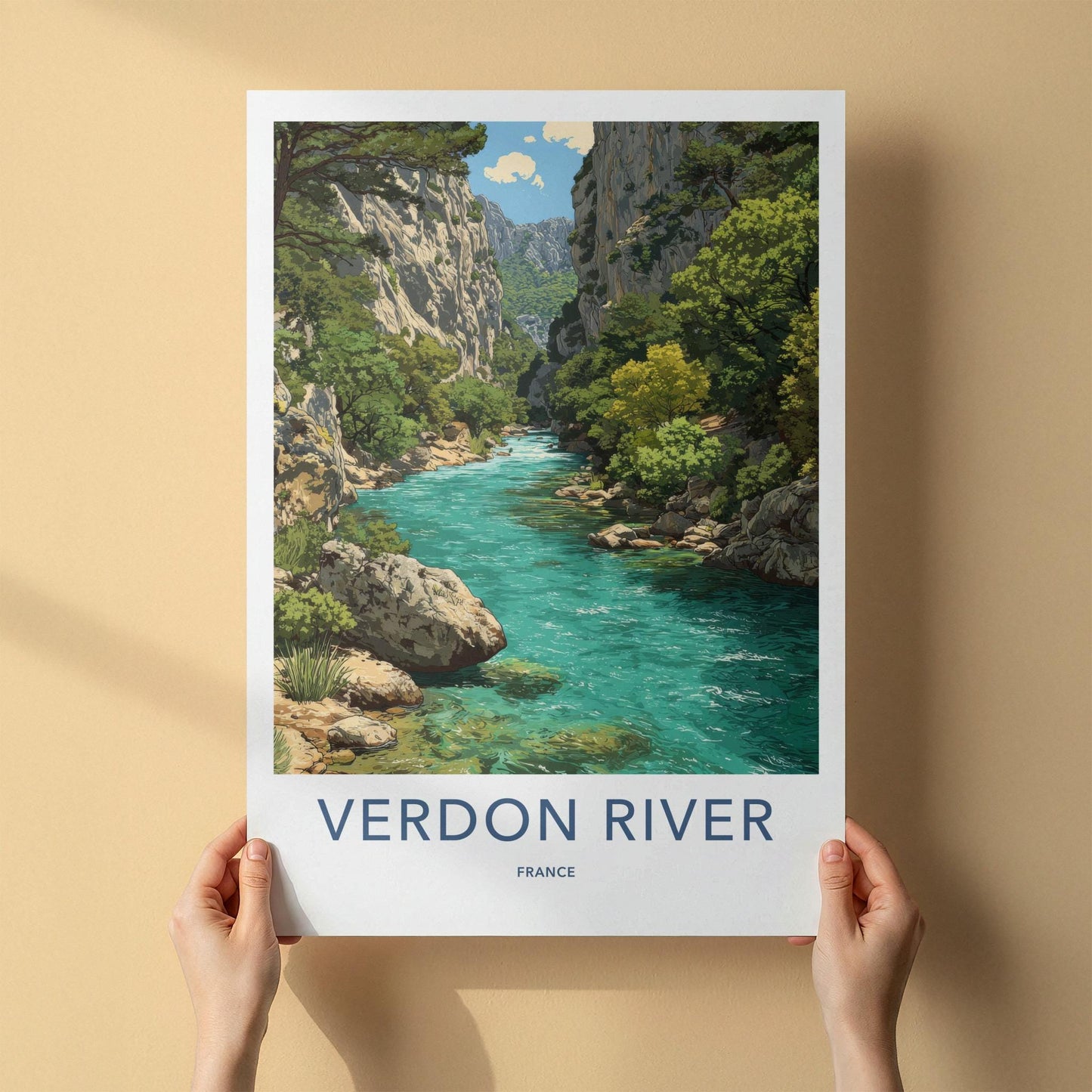 Verdon River Poster - France Travel Art - Turquoise River Gorge Home Decor