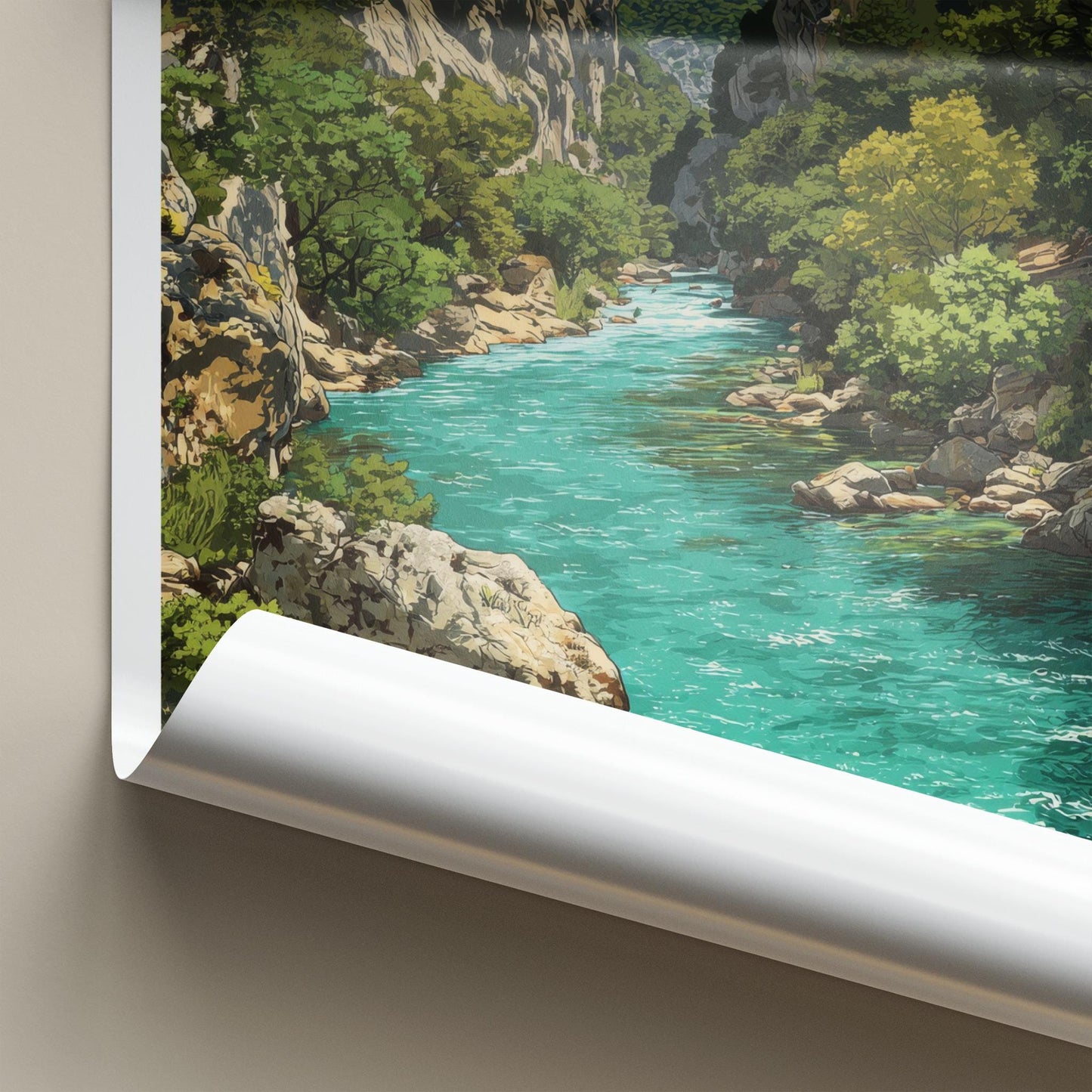 Verdon River Poster - France Travel Art - Turquoise River Gorge Home Decor