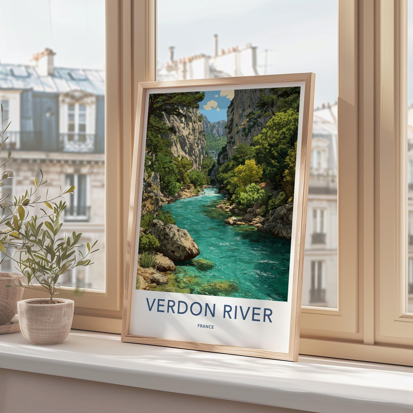 Verdon River Poster - France Travel Art - Turquoise River Gorge Home Decor