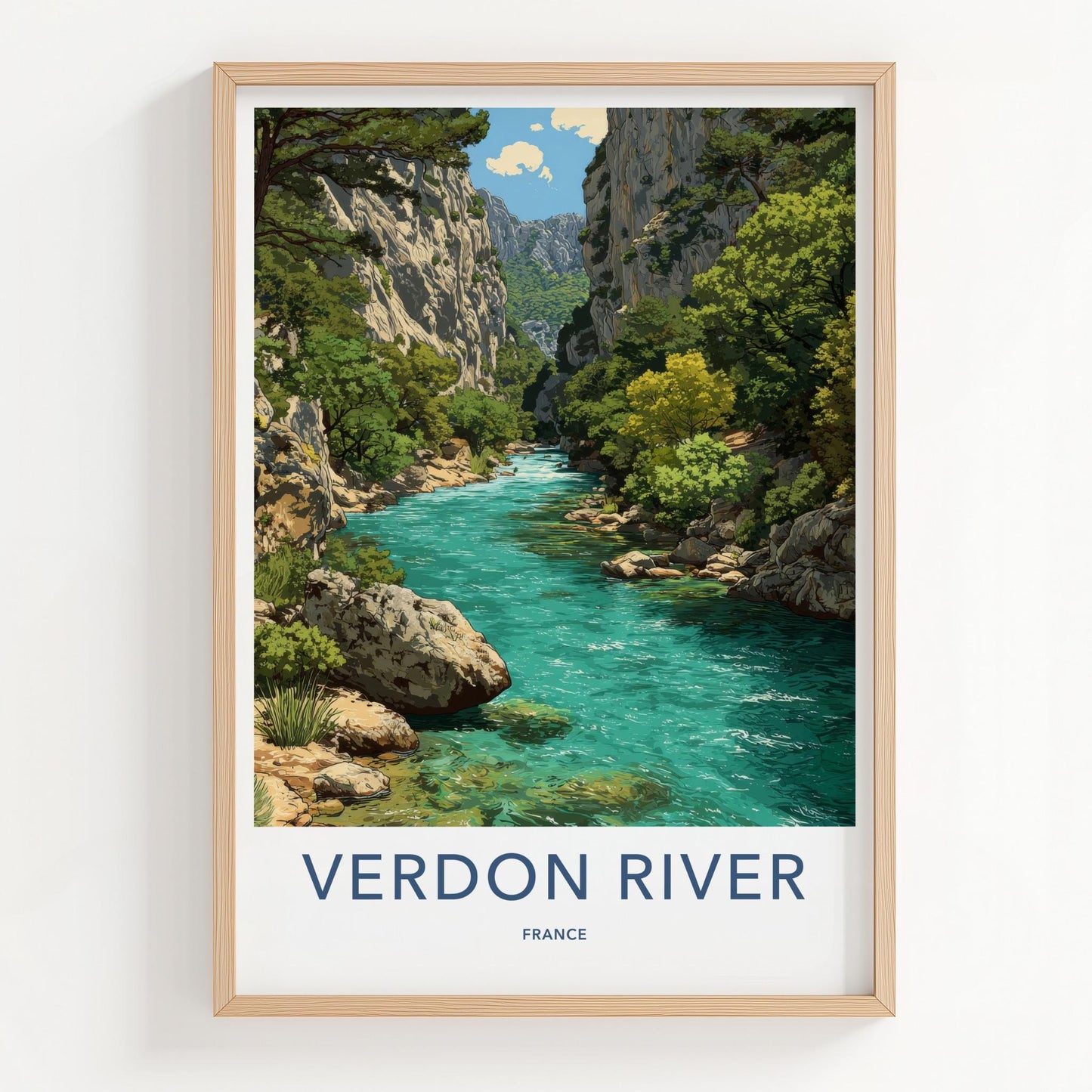 Verdon River Poster - France Travel Art - Turquoise River Gorge Home Decor