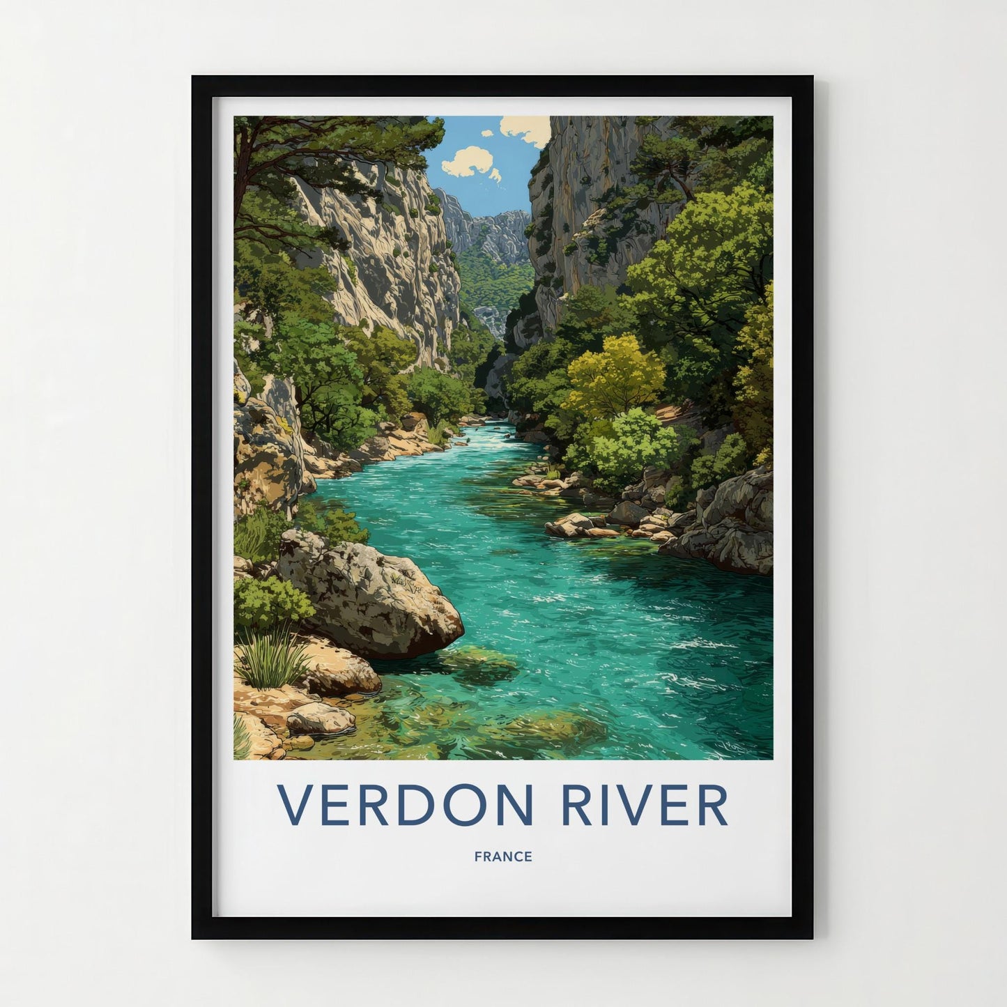 Verdon River Poster - France Travel Art - Turquoise River Gorge Home Decor
