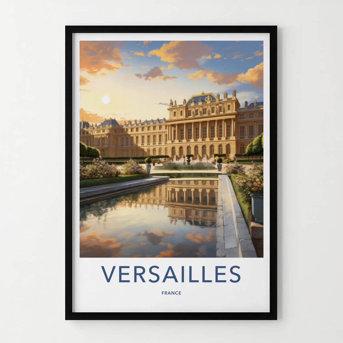 Versailles Poster - France Travel Art - Grand Palace Sunset Home Decor