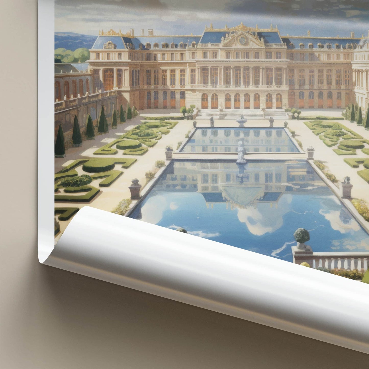 Versailles Poster - France Travel Art - Palace Reflecting Pool Home Decor