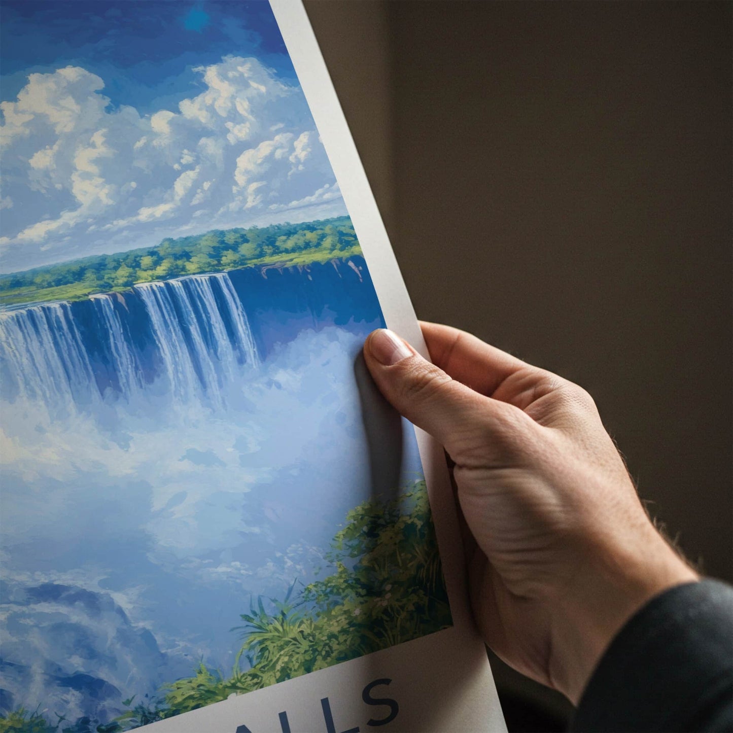 Victoria Falls Poster - Zimbabwe Travel Art - Grand Waterfall Vista Home Decor