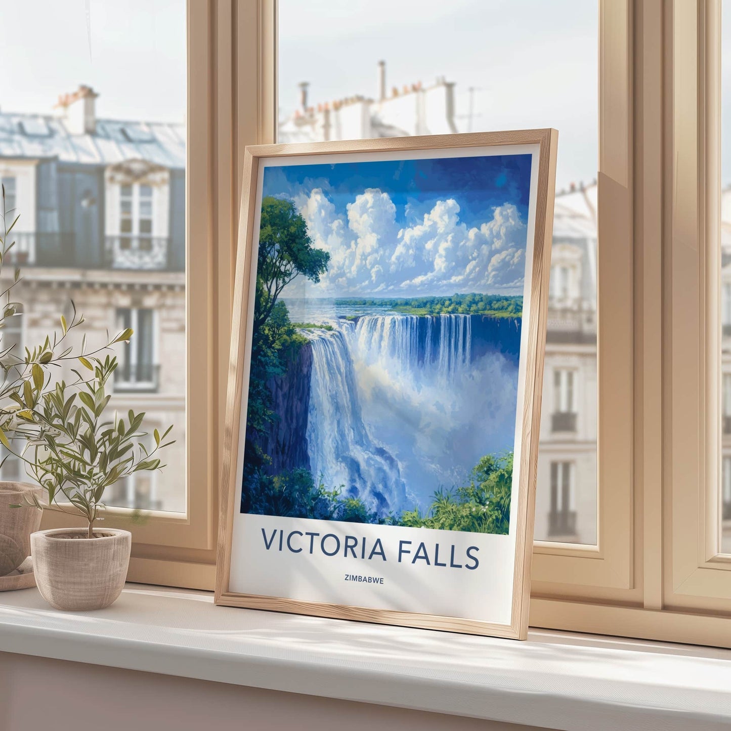 Victoria Falls Poster - Zimbabwe Travel Art - Grand Waterfall Vista Home Decor