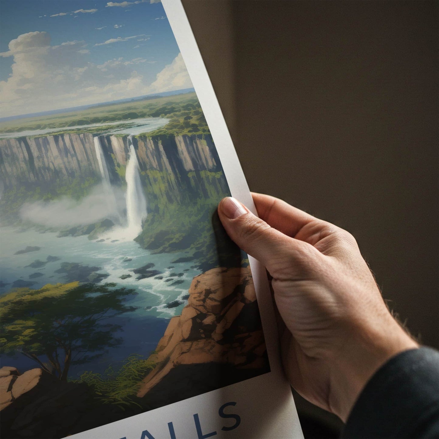 Victoria Falls Poster - Zimbabwe Travel Art - Majestic Waterfall Vista Home Decor
