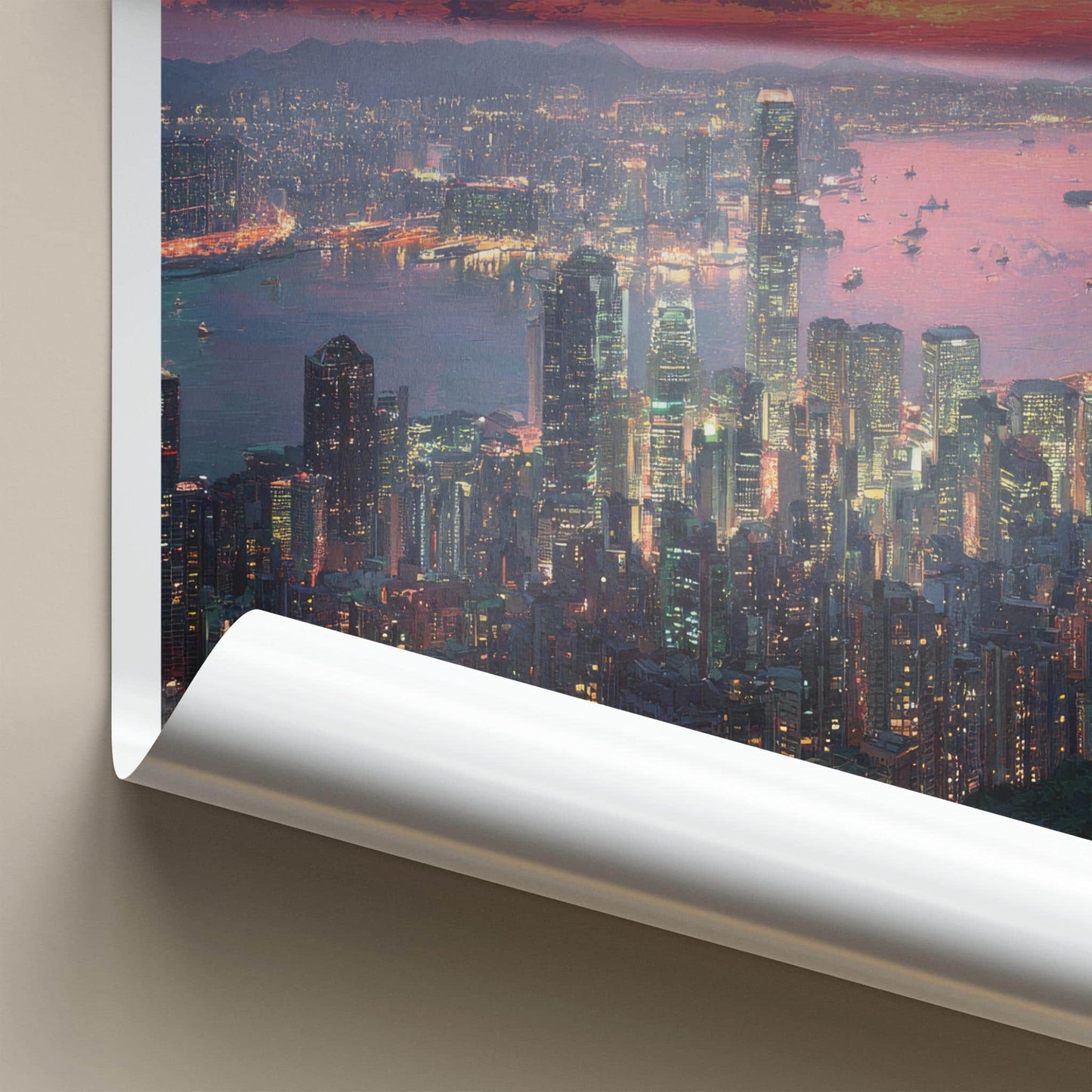 Victoria Peak Poster - Hong Kong Travel Art - Vibrant Urban Sunset Home Decor