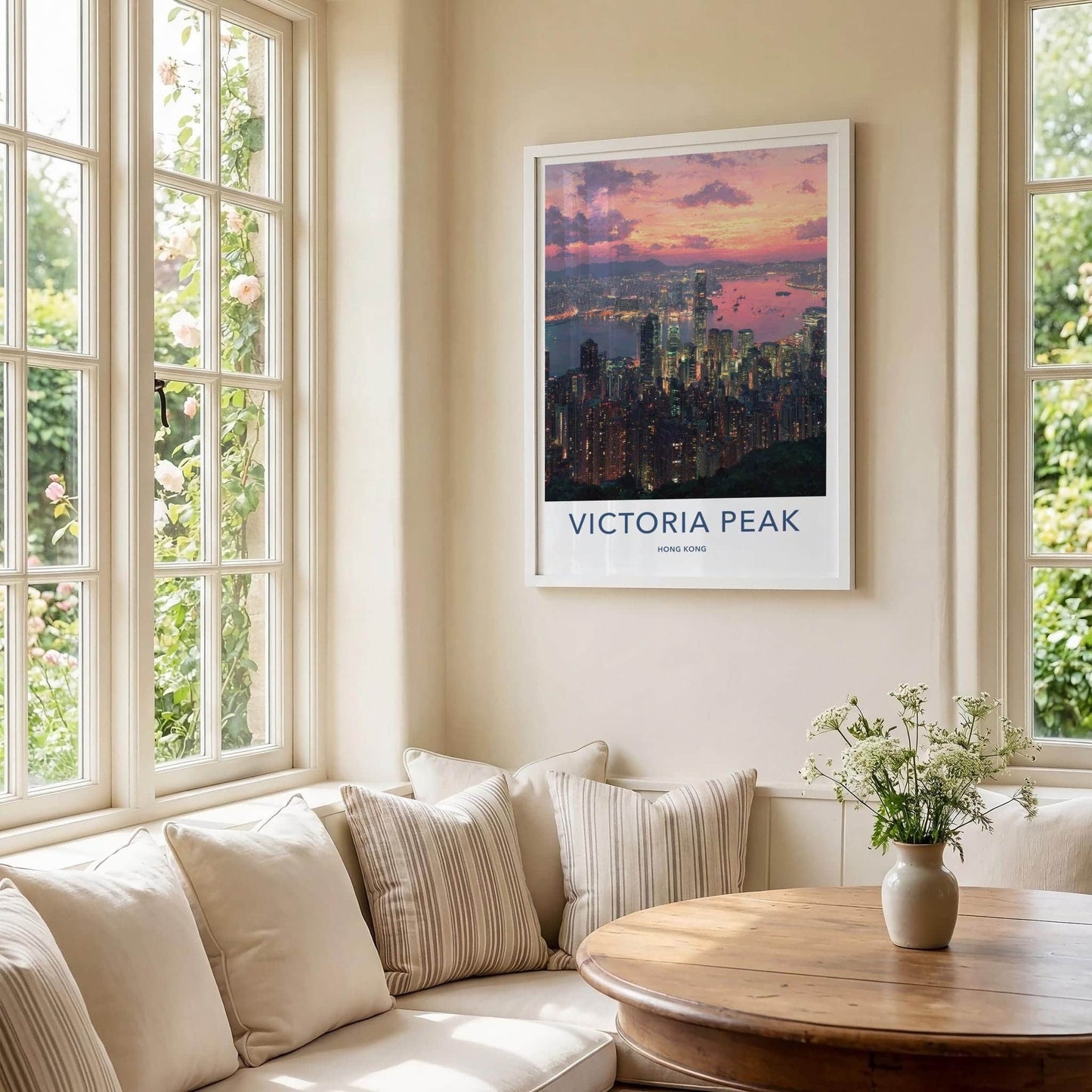 Victoria Peak Poster - Hong Kong Travel Art - Vibrant Urban Sunset Home Decor