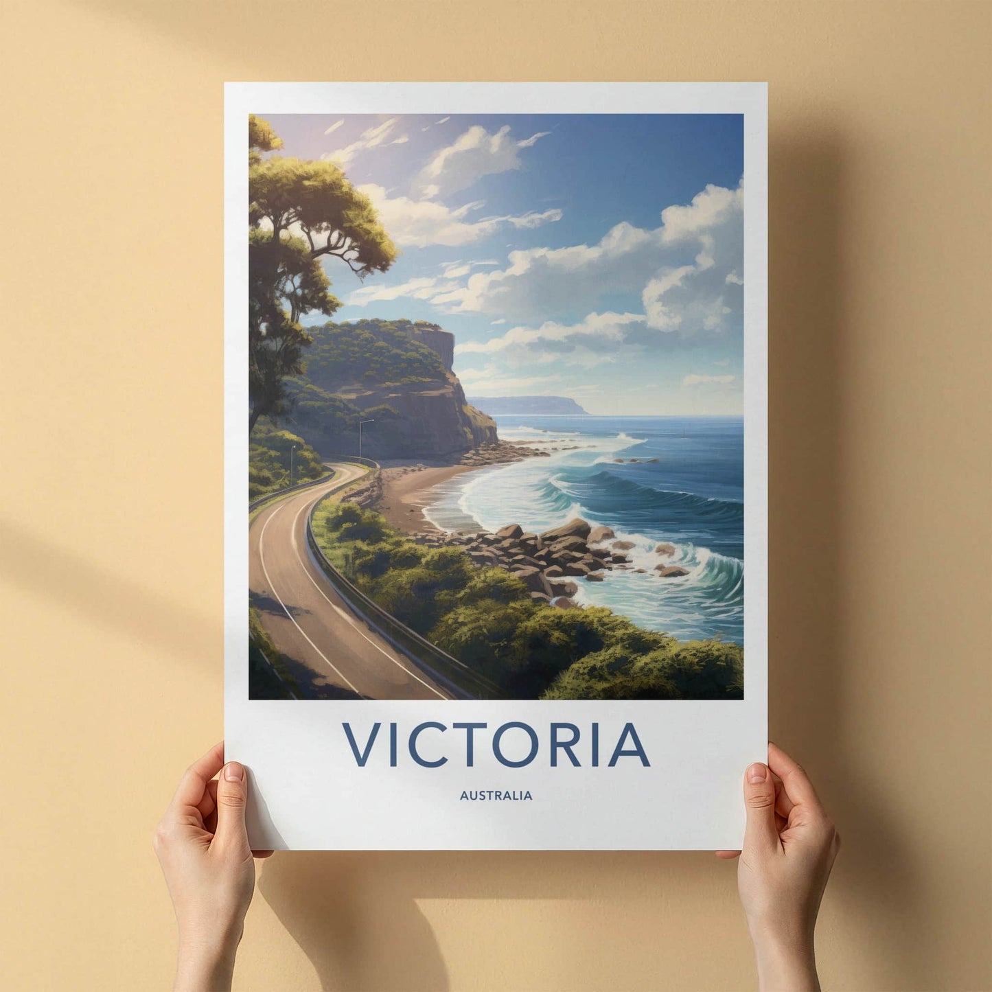 Victoria Poster - Australia Travel Art - Scenic Coastal Drive Wall Decor