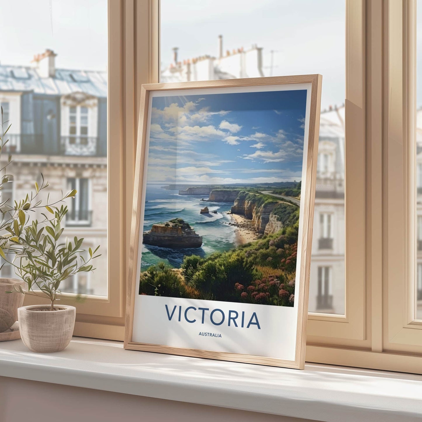 Victoria Poster - Australia Travel Art - Winding Coastal Road Home Decor