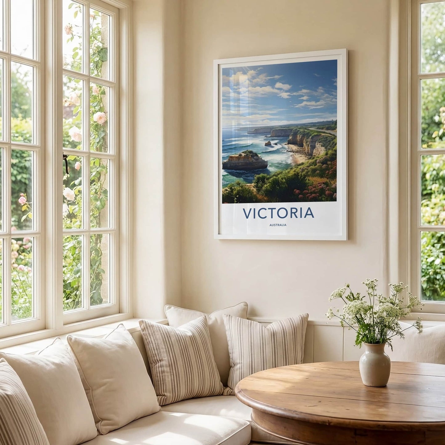 Victoria Poster - Australia Travel Art - Winding Coastal Road Home Decor