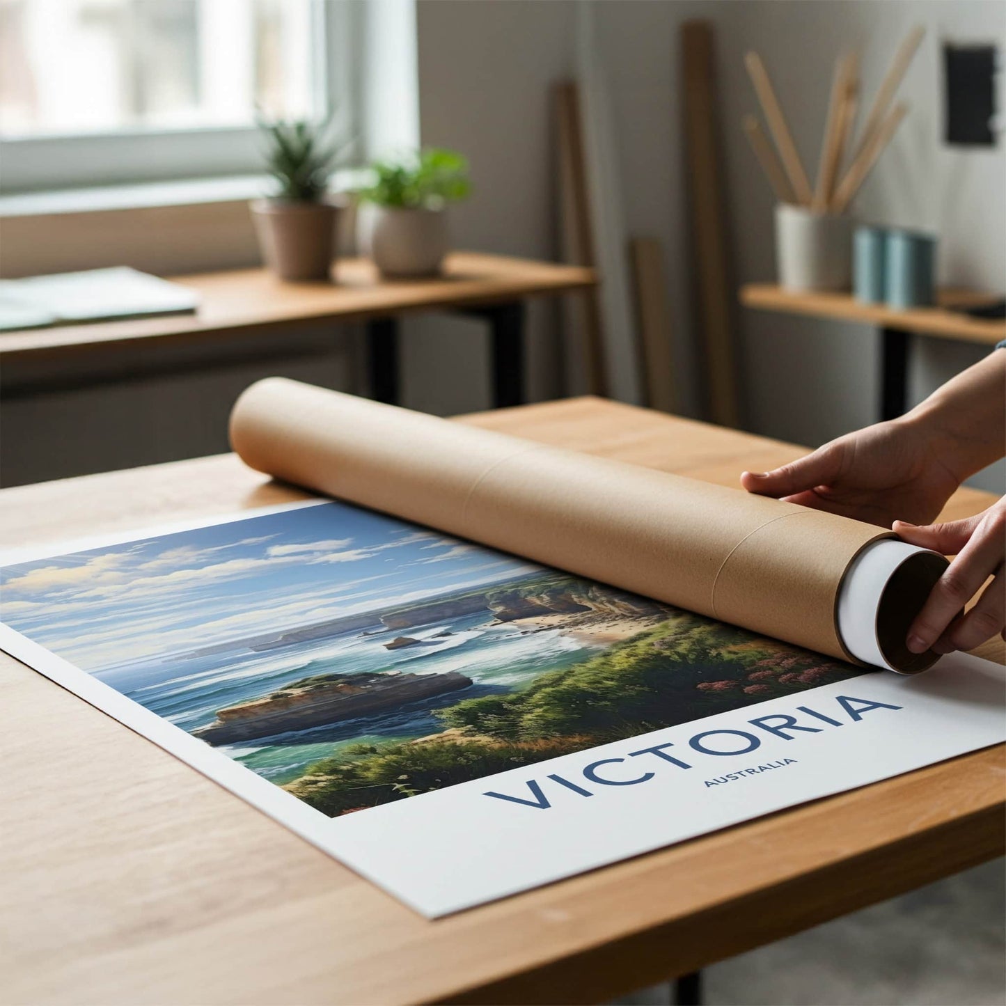 Victoria Poster - Australia Travel Art - Winding Coastal Road Home Decor