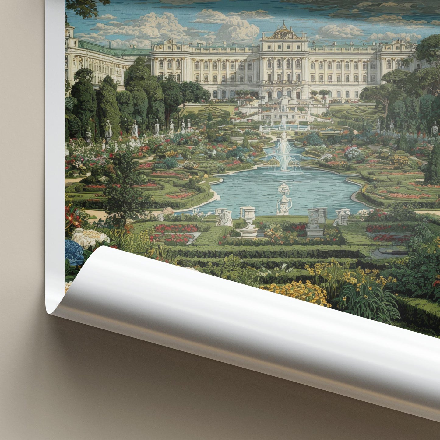 Vienna Poster - Austria Travel Art - Grand Palace Gardens Home Decor