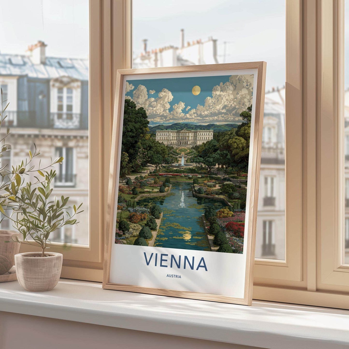 Vienna Poster - Austria Travel Art - Schoenbrunn Palace Garden Home Decor