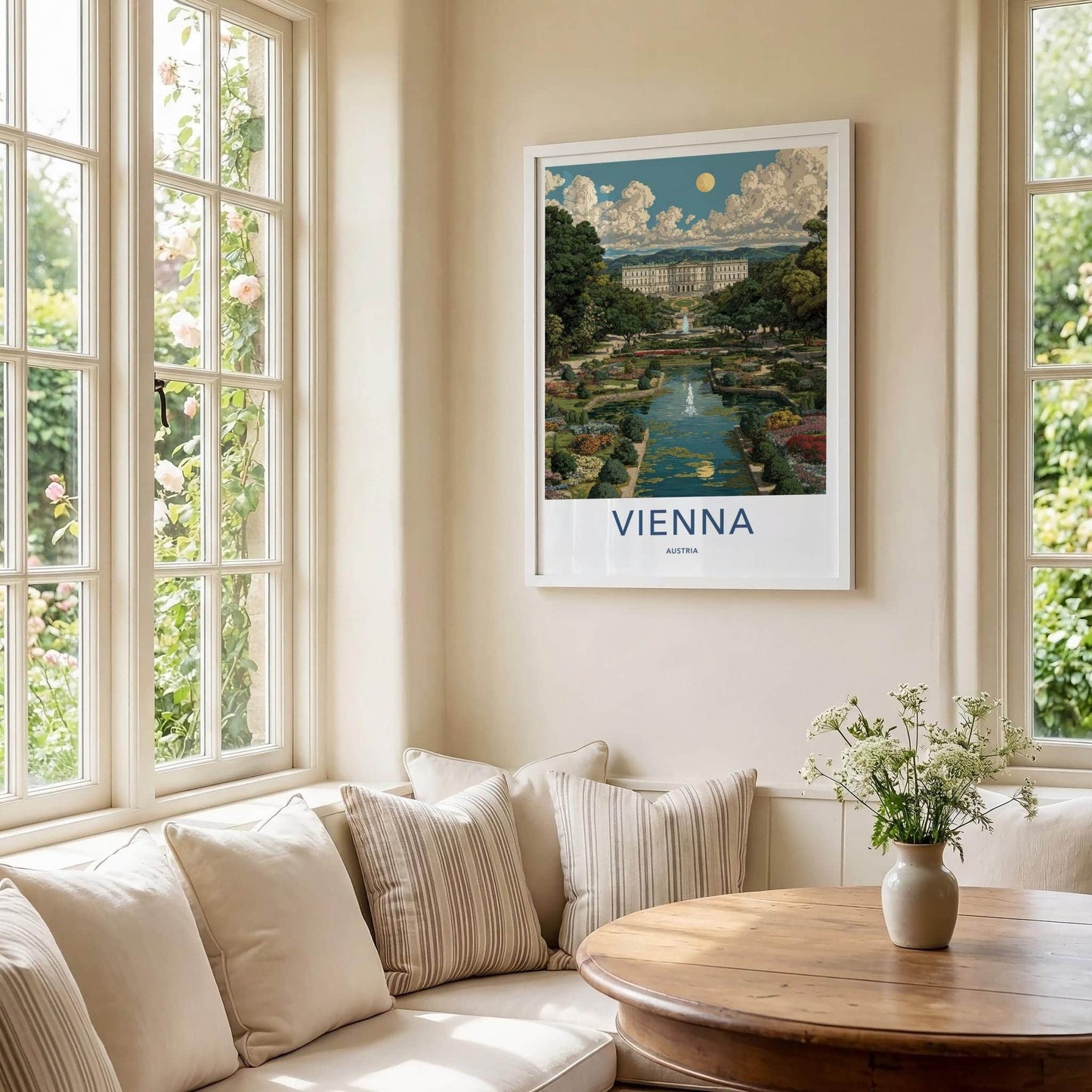 Vienna Poster - Austria Travel Art - Schoenbrunn Palace Garden Home Decor