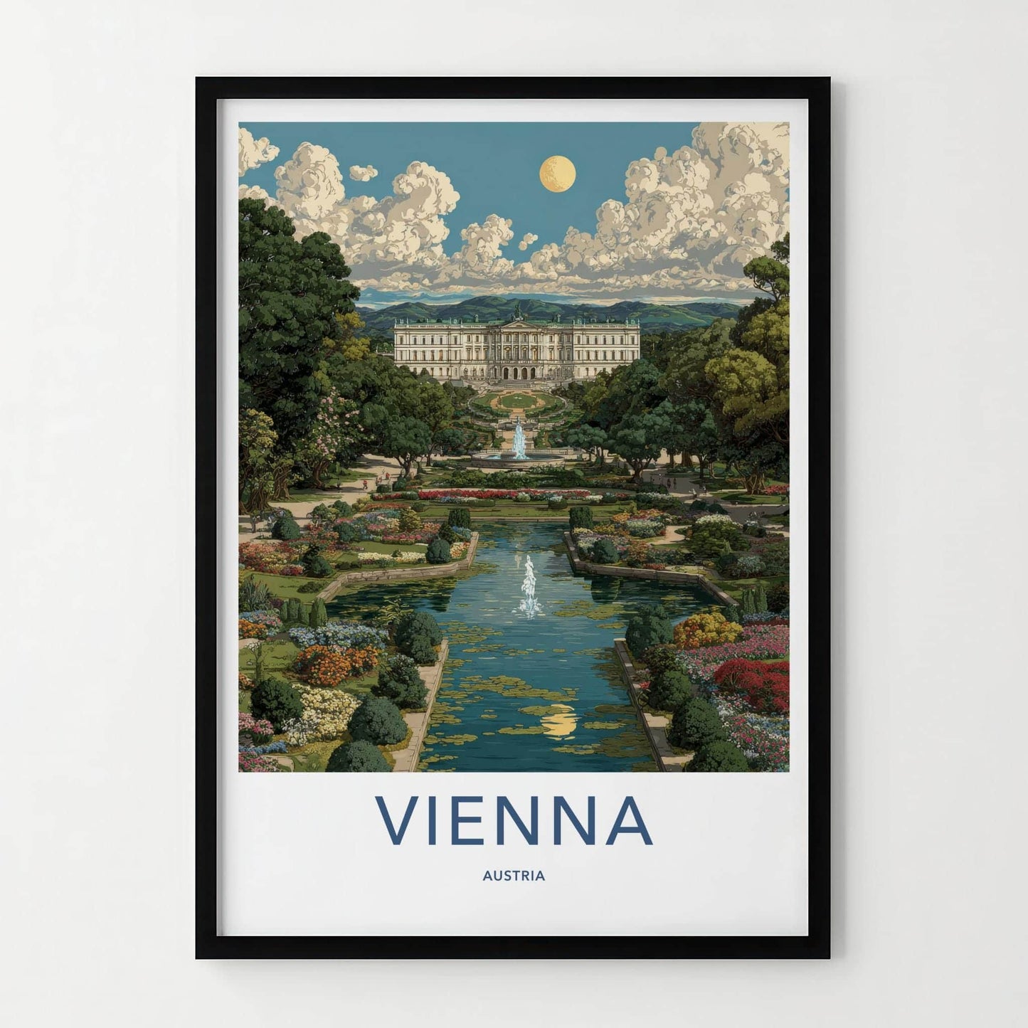 Vienna Poster - Austria Travel Art - Schoenbrunn Palace Garden Home Decor