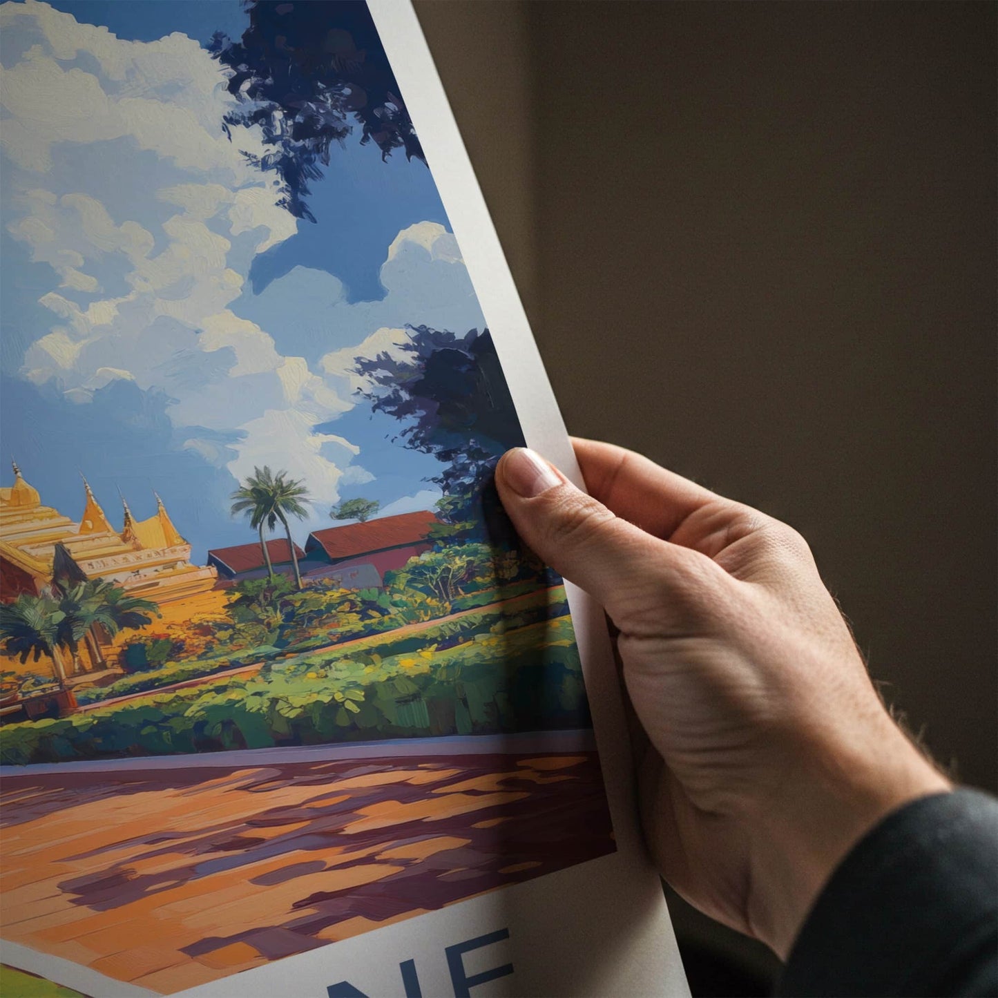 Vientiane Poster - Laos Travel Art - Golden Stupa Garden Home Decor