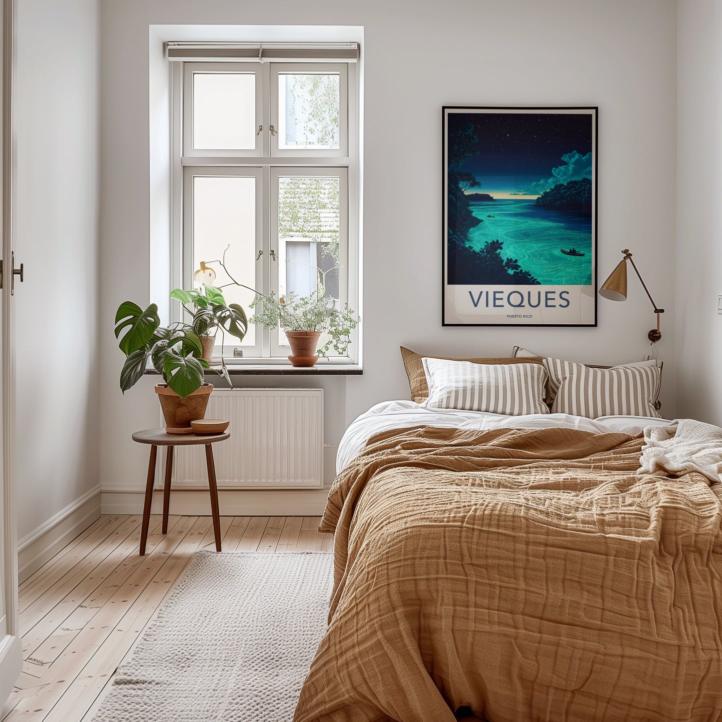 Vieques Poster - Puerto Rico Travel Art - Bioluminescent Bay Night Home Decor