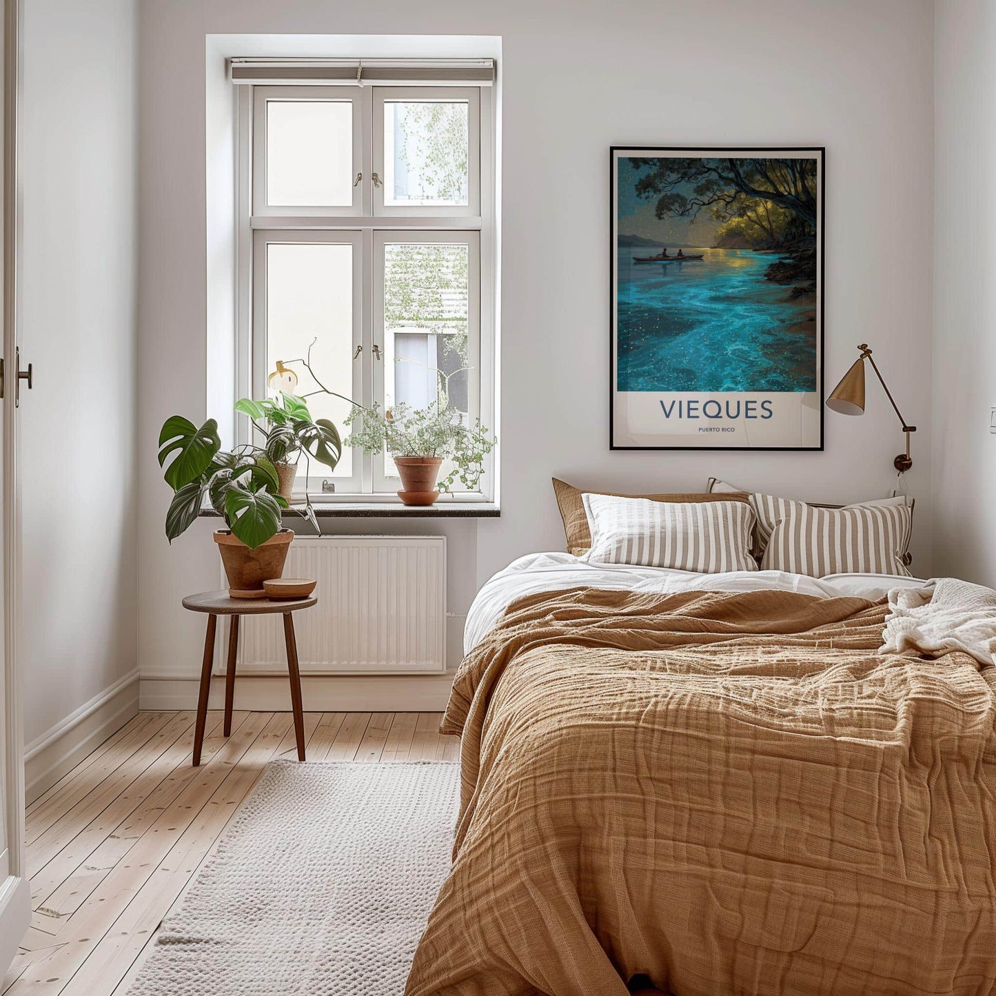 Vieques Poster - Puerto Rico Travel Art - Glowing Kayak Lagoon Home Decor