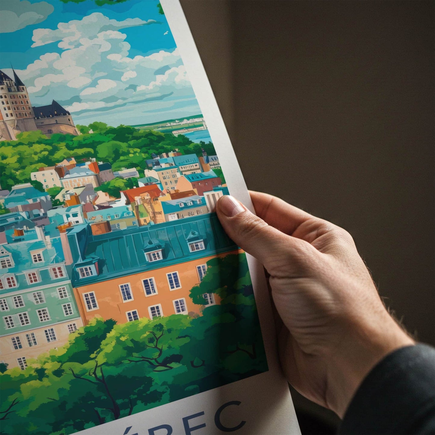 Vieux-Quebec Poster - Canada Travel Art - Historic Chateau City Wall Decor