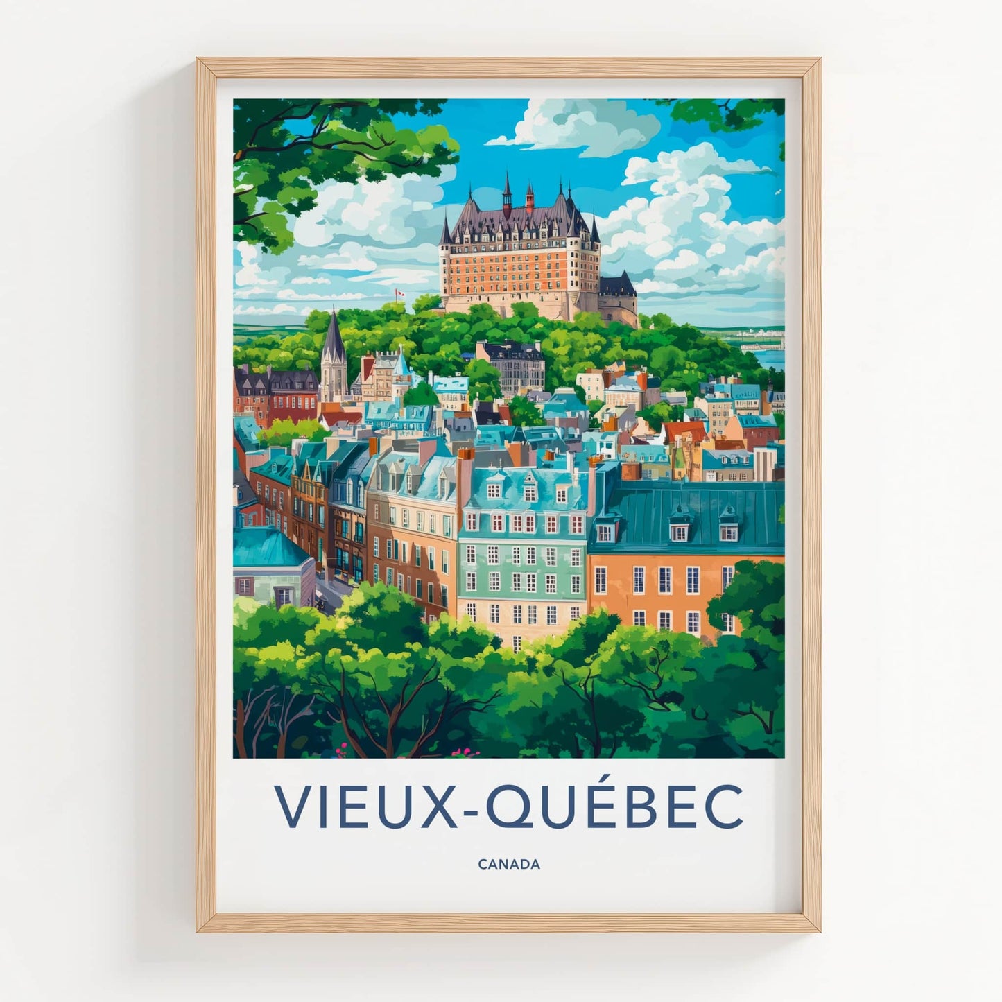 Vieux-Quebec Poster - Canada Travel Art - Historic Chateau City Wall Decor