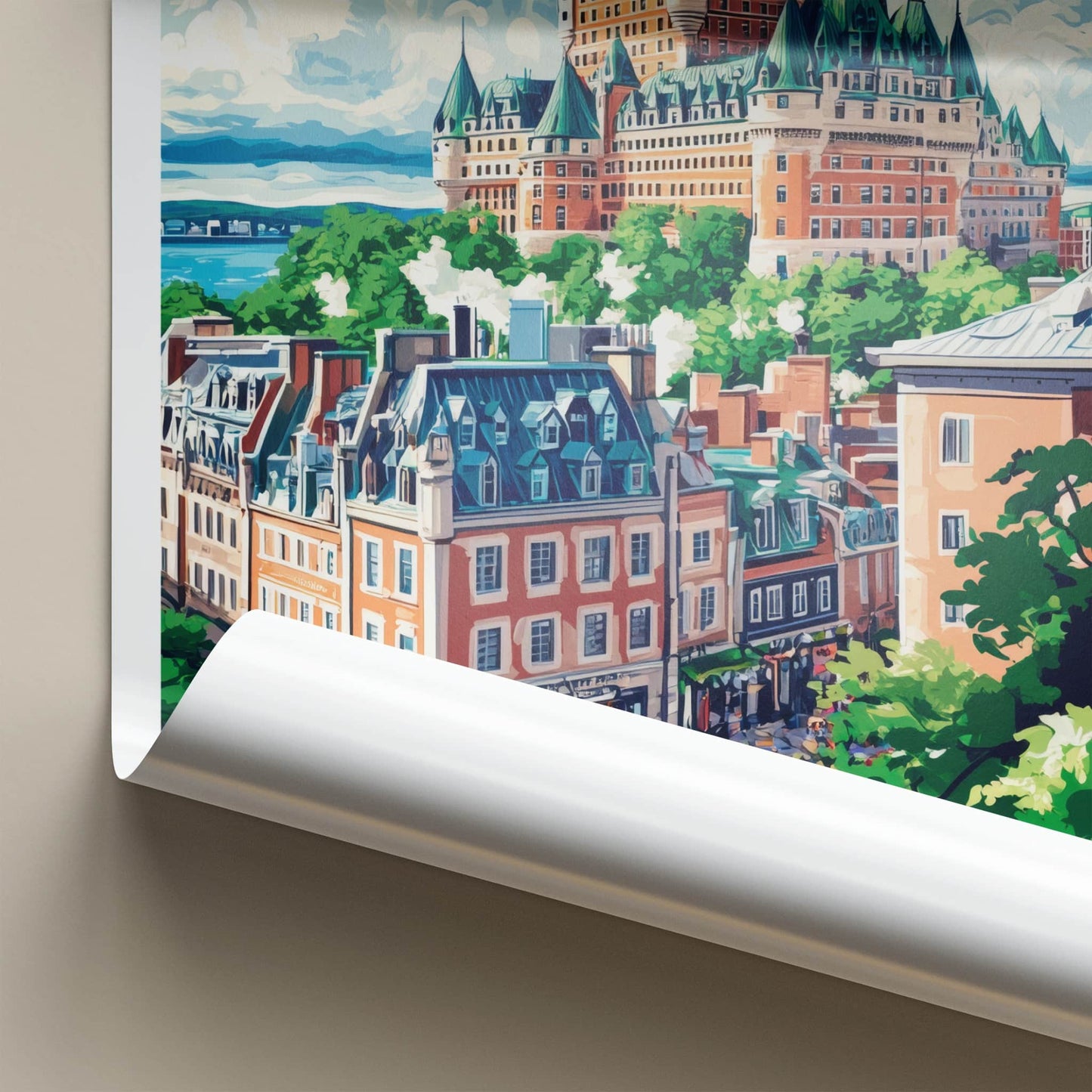 Vieux-Quebec Poster - Canada Travel Art - Old City Panorama Home Decor