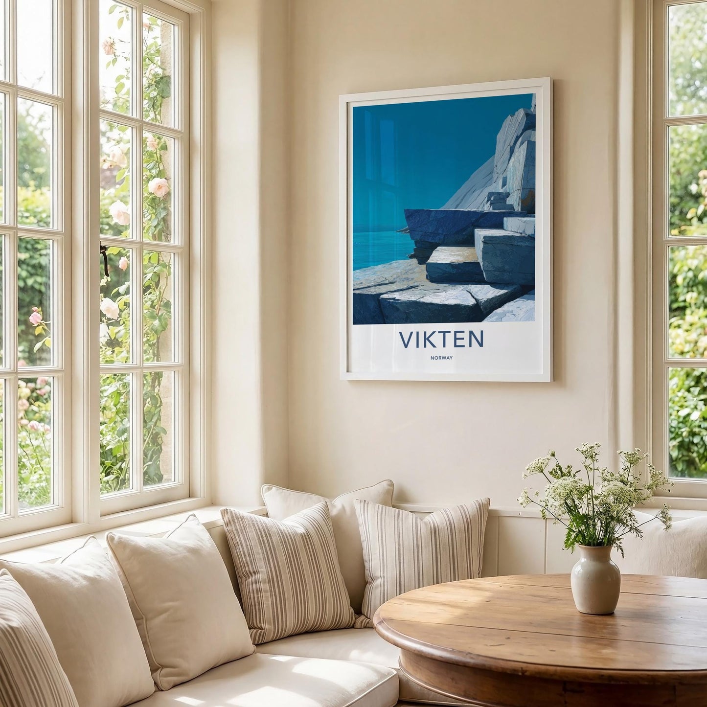 Vikten Poster - Norway Wall Art - Rugged Ocean Rocks Home Decor