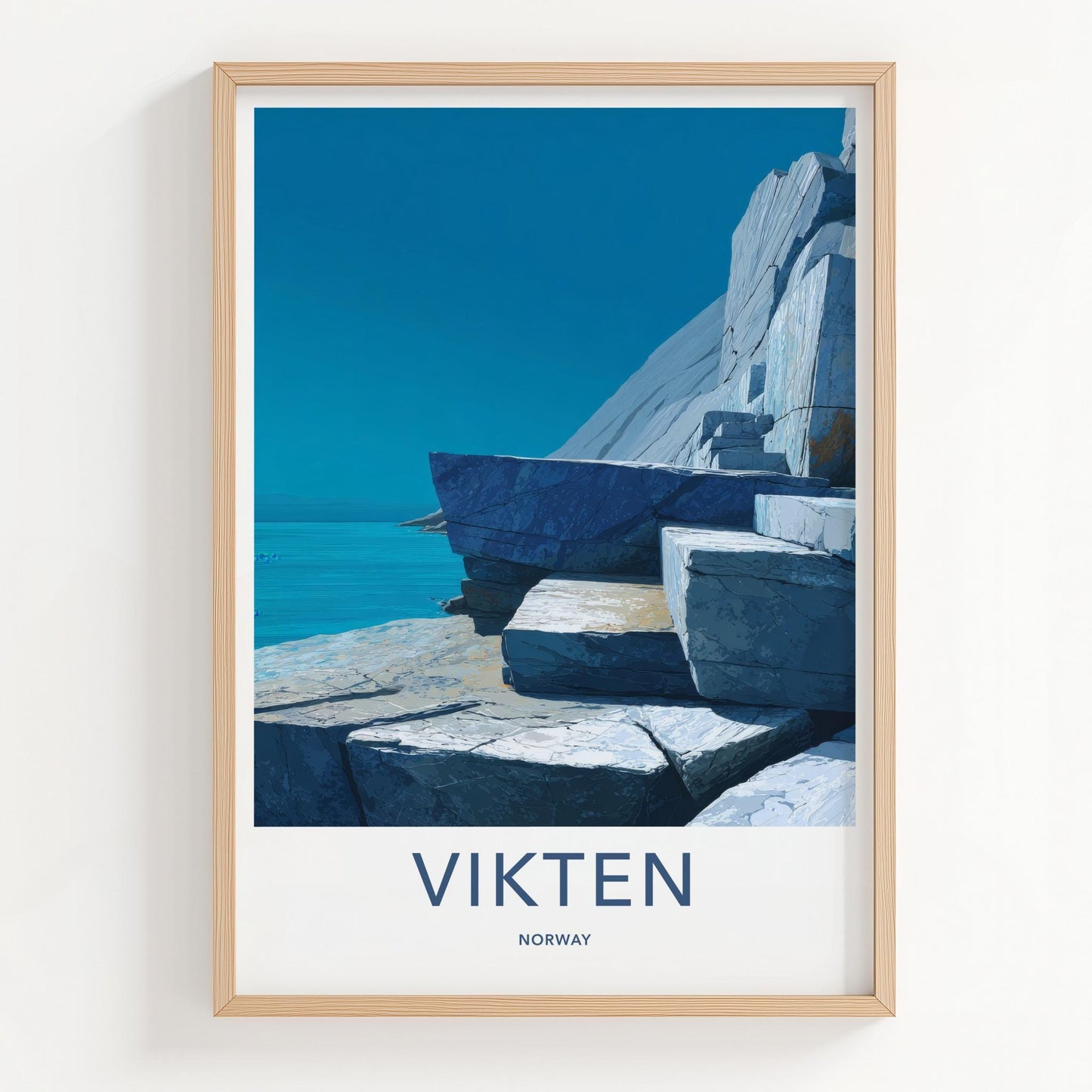 Vikten Poster - Norway Wall Art - Rugged Ocean Rocks Home Decor